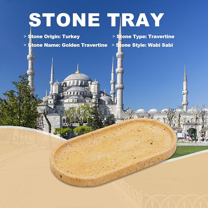 Turkish Natural Travertine Decorative Marble Tray - Image 7