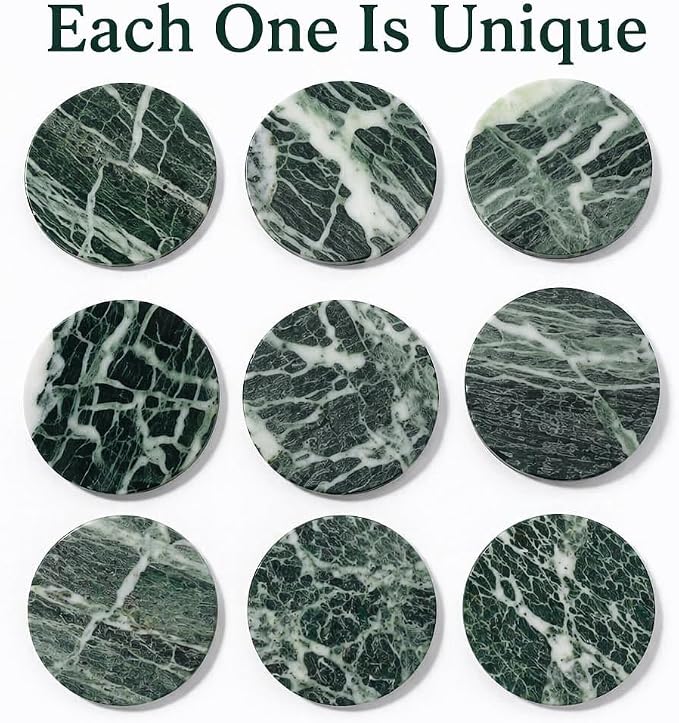 Marble Coasters, Round Modern Coaster Set of 4 - Image 4