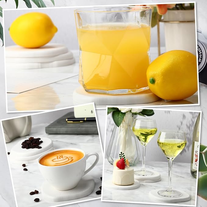 Diatomaceous Earth Coasters Set of 8，Cool Absorbent Quick-Dry Drink Coasters - Image 7