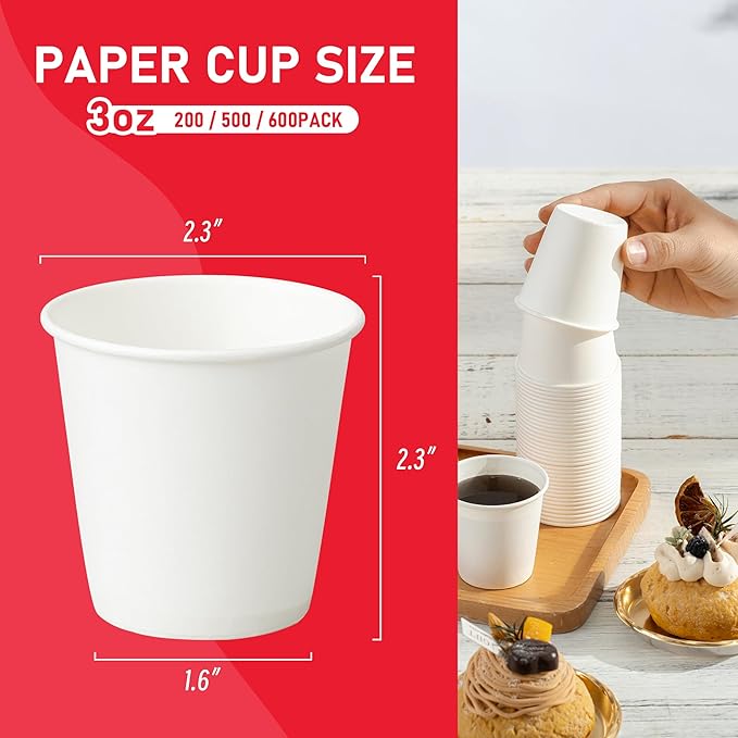 600 Pack 3 oz Disposable Paper Cups - Image 4