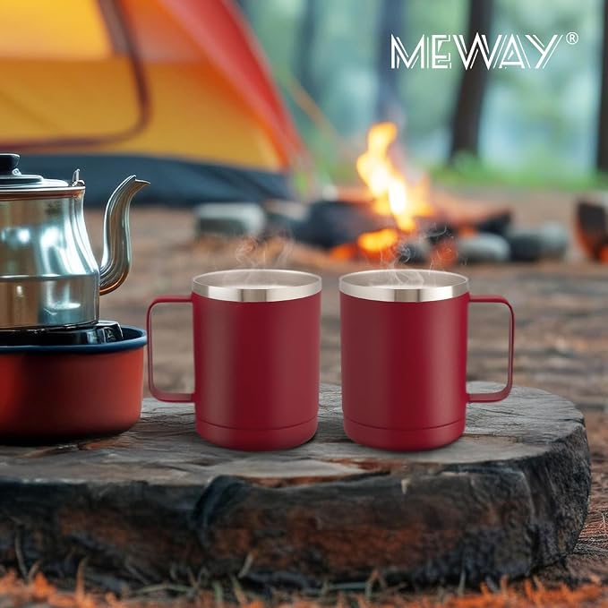 MEWAY 12oz Coffee Mug With Handle 8 Pack Bulk, Stainless Steel Insulated Travel - Image 8