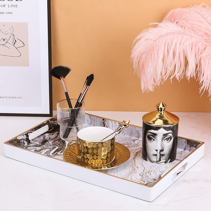Decorative Tray, Marbling Plastic Tray - Image 7