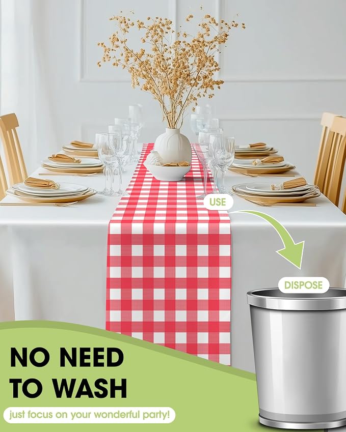 Pureegg Gingham Plastic Table Runners - Image 4