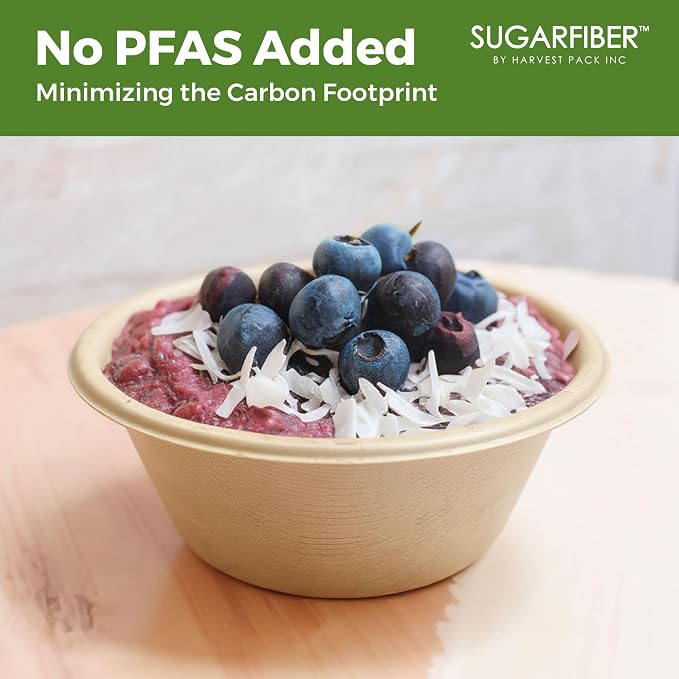 16oz Compostable Paper Bowls Disposable Round Natural Soup Bowls, Biodegradable - Image 8