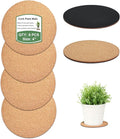 4 Inch Cork Plant Coasters, 6 Pack Round Plant Mats by vensovo