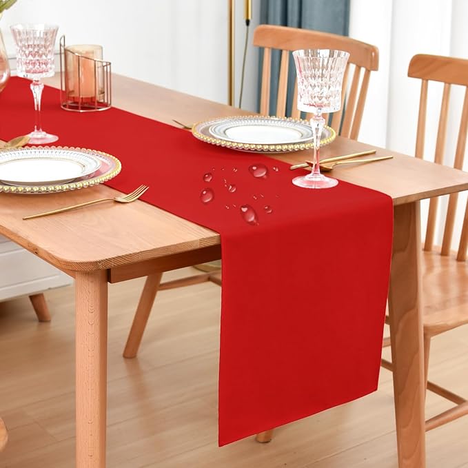 Faux Linen Table Runner Water Resistant 13 x 72 in, Coffee Table Runner by Nacuci