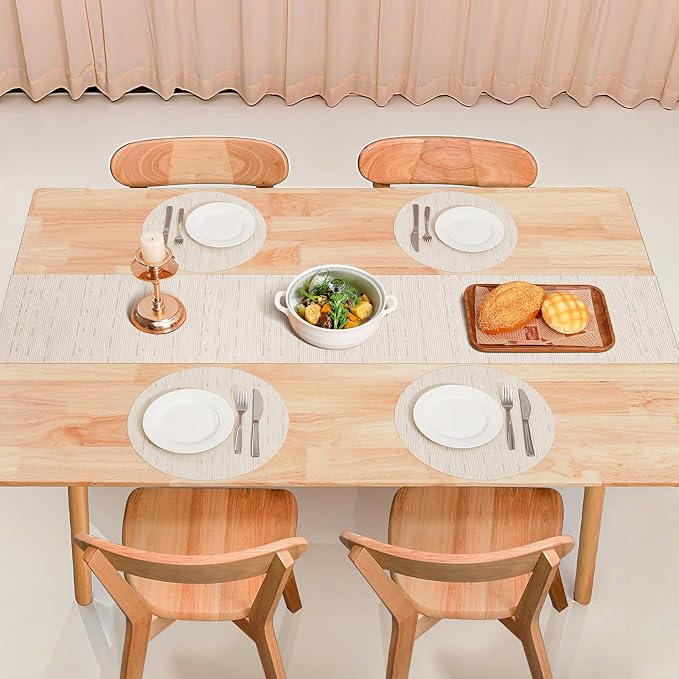 Table Runner 55 Inches Long, Vinyl Woven Heatproof Table Runners | Washable - Image 8