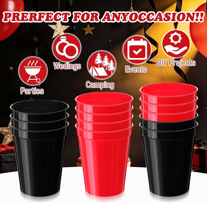 Yungyan 100 Pack 16 oz Stadium Cups Reusable Plastic Cups Blank Drink Stadium - Image 3