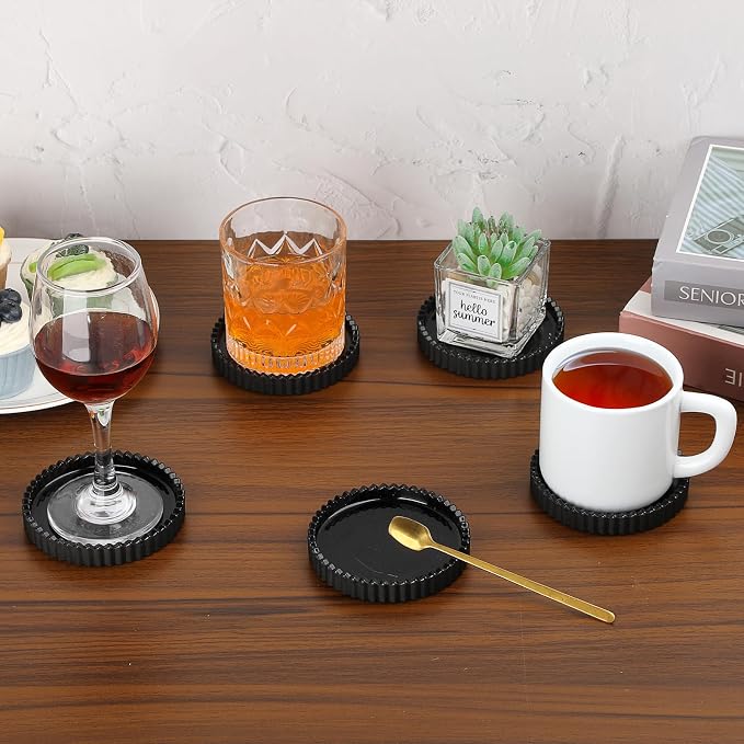 Glass Drink Coaster Set of 5- Coasters - Image 2
