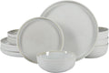 Gibson Elite Tahoe Sunset 12 Piece Stoneware Reactive Glaze Ceramic Plates and by GibsonHomewares