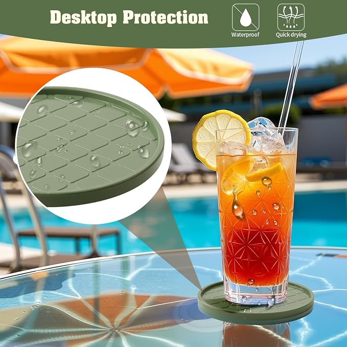 Coasters Set of 6, Hot or Cold Drink Coasters - Image 3