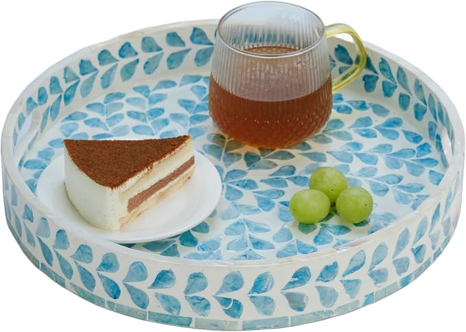 PEMAR 12.6” Mother of Pearl Round Serving Tray - Image 4