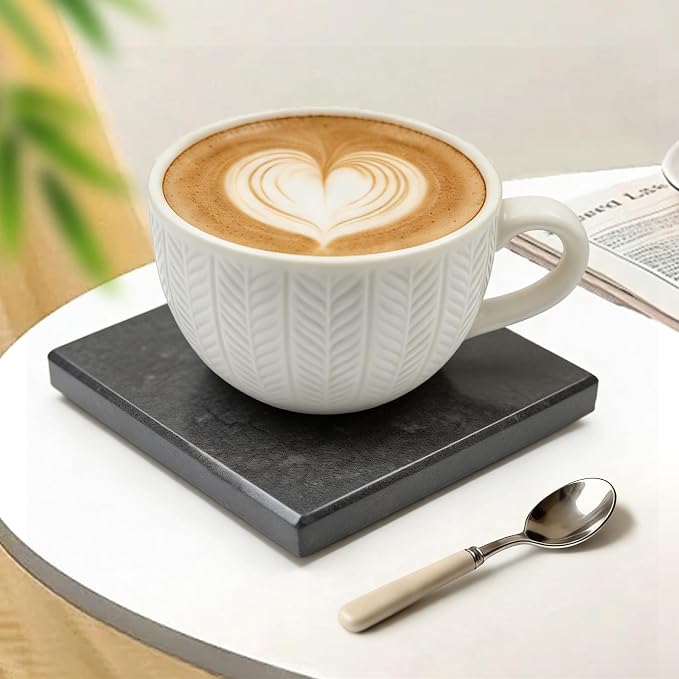 Natural Marble Coasters, Square Costers, Luxury Aesthetic Modern Decor by Unknown