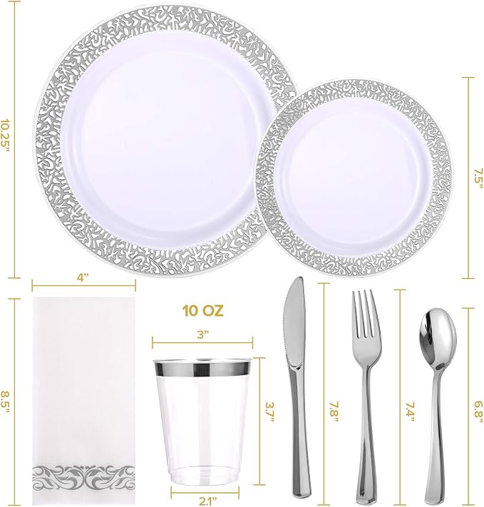 FOCUSLINE 175 Ct Silver Dinnerware Set - Image 3