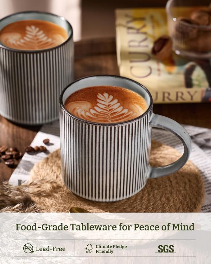 famiware Coffee Mug Set for 8, Star 16 oz Catering Mugs Cup Set - Image 2