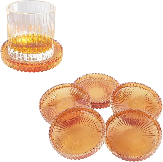 Glass Coaster 6 Pack Round Cup Coasters by Unknown