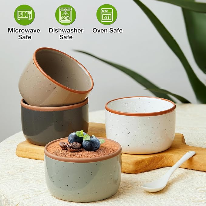 Morandi Color Ramekins Set of 6, 8 oz Creme Brulee Ramekins Oven Safe, - Image 3