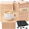 110 Pcs Unfinished Wood Coasters Bulk by Unknown