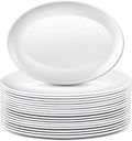 24 Pack 14" Large Serving Platters, Melamine Oval Plates Tray, Durable Plastic by Dandat