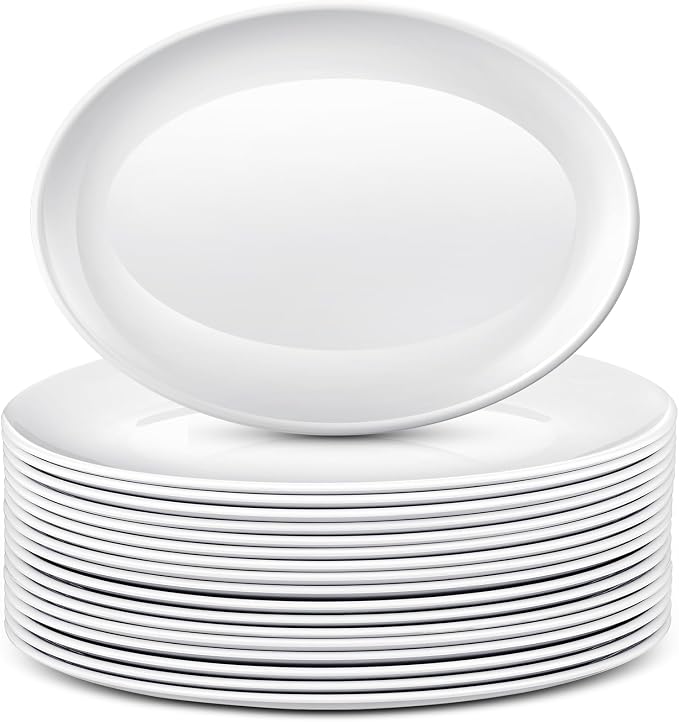 36 Pcs Large Serving Platters Oval Trays White Plates Serving Dish by Dandat