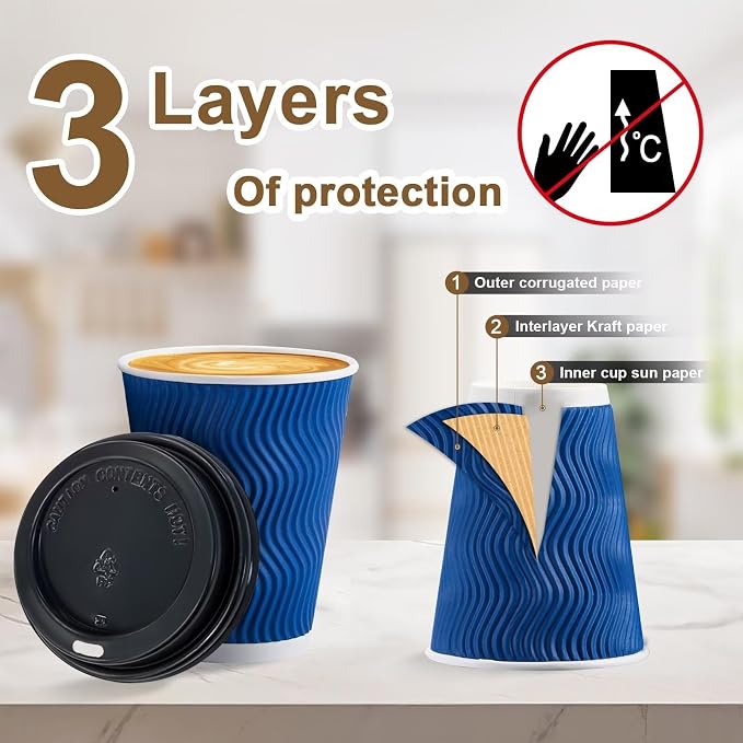 Clawsoff 100 Pack 12 oz Coffee Cups - Image 4