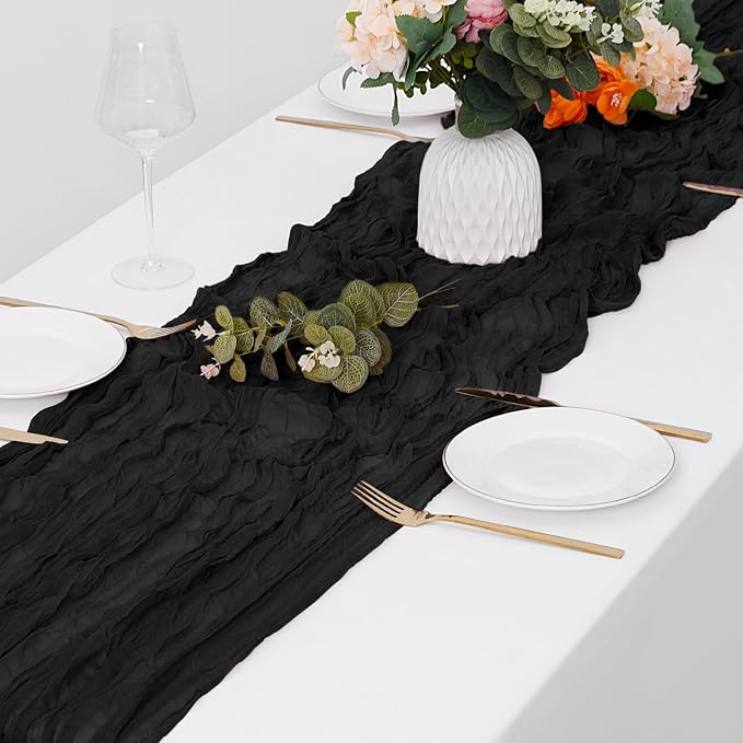15 Pack Black Cheesecloth Table Runner 17 x 108 inch Cheese Cloth Table Runners - Image 4