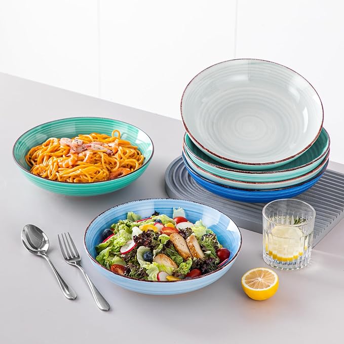 vancasso Bonita Pasta Bowls Set of 6, 50oz Large Salad Bowls - Image 7