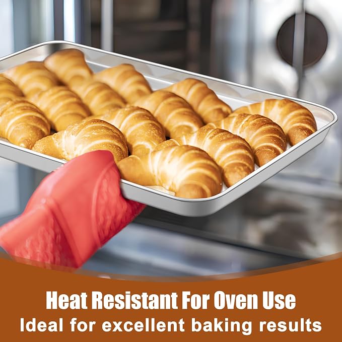 TeamFar Baking Sheet, Cookie Sheets Baking Pans Set of 3, 17.6/16/12.5 Inch | - Image 5