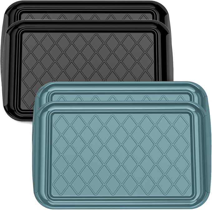Grilling Prep & Serve Trays for Party Set of 4, Large BBQ Serving Platters | by Unknown