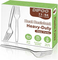 Dipoo 7.1" Clear Plastic Forks Heavy Duty by Dipoo