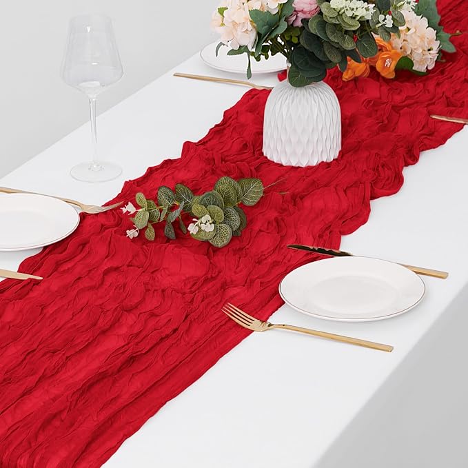 30 Pack Red Cheesecloth Table Runner 17 x 108 inch Cheese Cloth Table Runners - Image 4