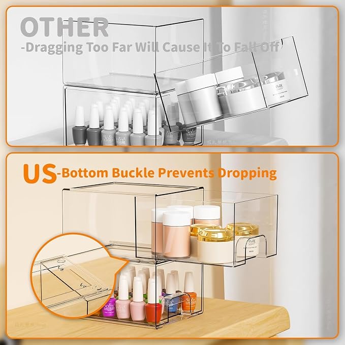 8 Pack Small Stackable Storage Bins, Medicine Cabinet Organizer, Plastic - Image 4