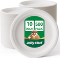 Compostable Heavy Duty Plates   Eco-Friendly Disposable White by JOLLYCHEF