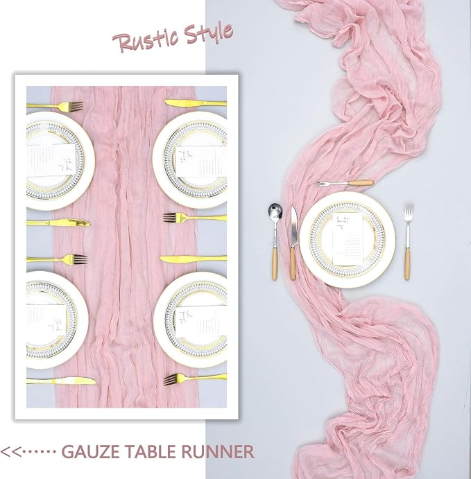 6 Pack Pink Table Runner Cheesecloth 10Ft Gauze Cheese Cloth Table Runner - Image 6