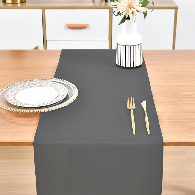 Wolkemer Farmhouse Grey Table Runner Dining Table Runners 60 Inches Long | - Image 7