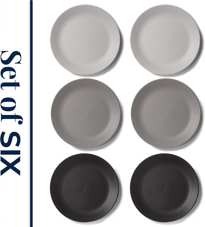 US Acrylic Everest Ultra-Durable Plastic 10 inch Dinner Plates in Grey Stone | - Image 8
