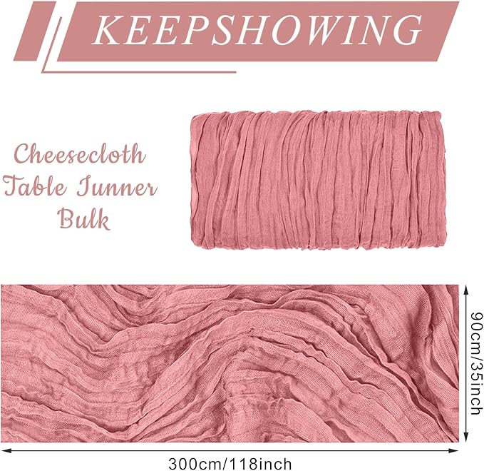 12 Pack Cheesecloth Table Runner, Runner Gauze Boho Wedding Decor Romantic - Image 2