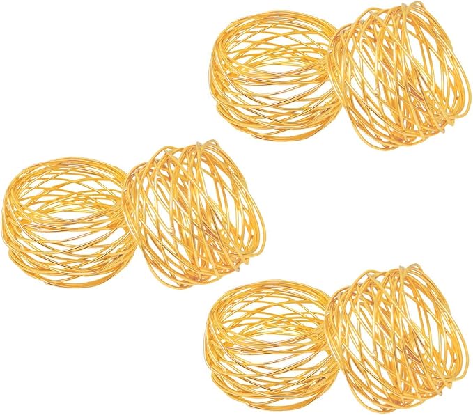 ITOS365 Handmade Round Mesh Gold Napkin Rings Holder by ITOS365