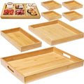 Wood Serving Tray with Handle, Decorative Serving Platter by Hanber