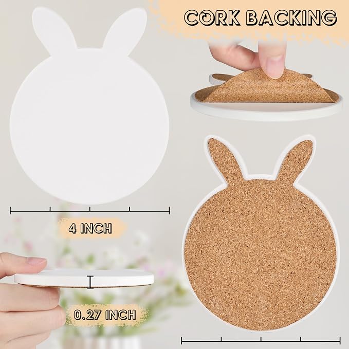 24 PCS Ceramic Tiles for Crafts, Unglazed Matte Coasters - Image 2