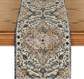 Artoid Mode Dark Blue Boho Bohemia Style Table Runner, Country Rustic Farmhouse by ArtoidMode