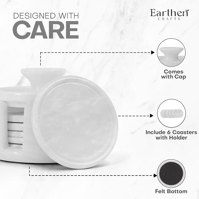 White Marble Coasters Set of 6 - Image 6