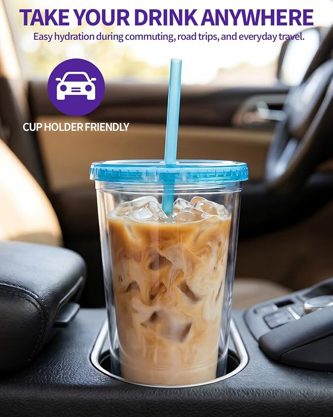 Zukro Clear Double Wall Plastic Tumbler - Image 8