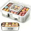 Snackle Box Container, Stainless Steel Divided Serving Tray by kidinit