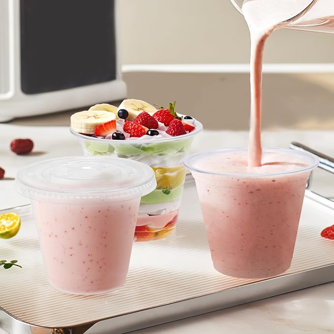 BYSNOW 300 Pack 9 oz Clear Plastic Dessert Cups - Image 6