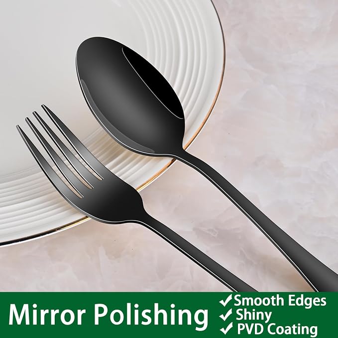 24-Piece Black Silverware Set - Image 3