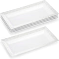 Plastic Serving Tray & Platter Set White Lace Disposable Party Trays & Platters by Yumchikel