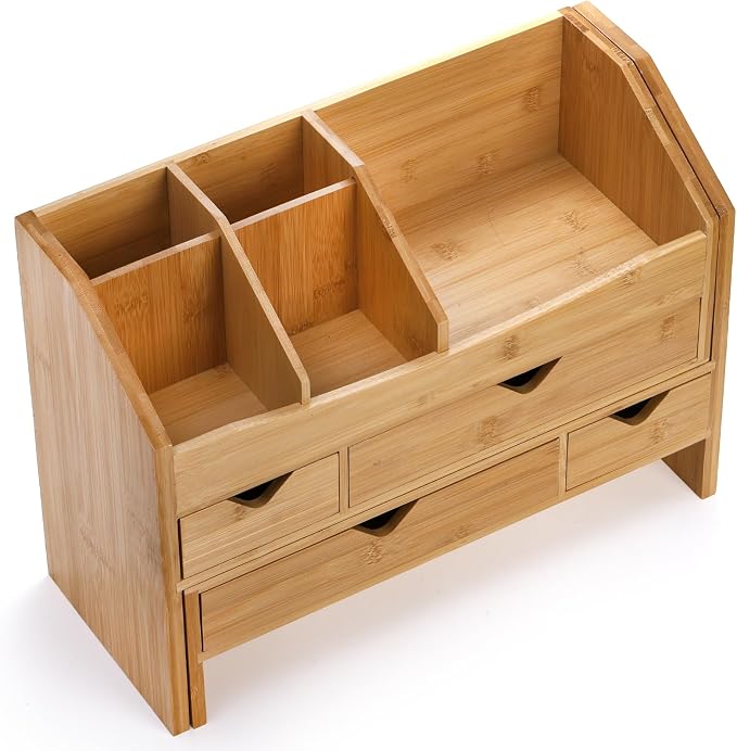 Lawei Bamboo Desk Organizer - Image 4