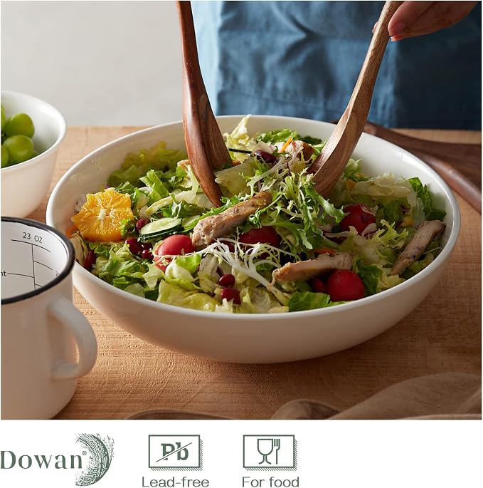 DOWAN 11.5" Large Serving Bowls, 3.2 Qt White Serving Platter, Big Ceramic - Image 4