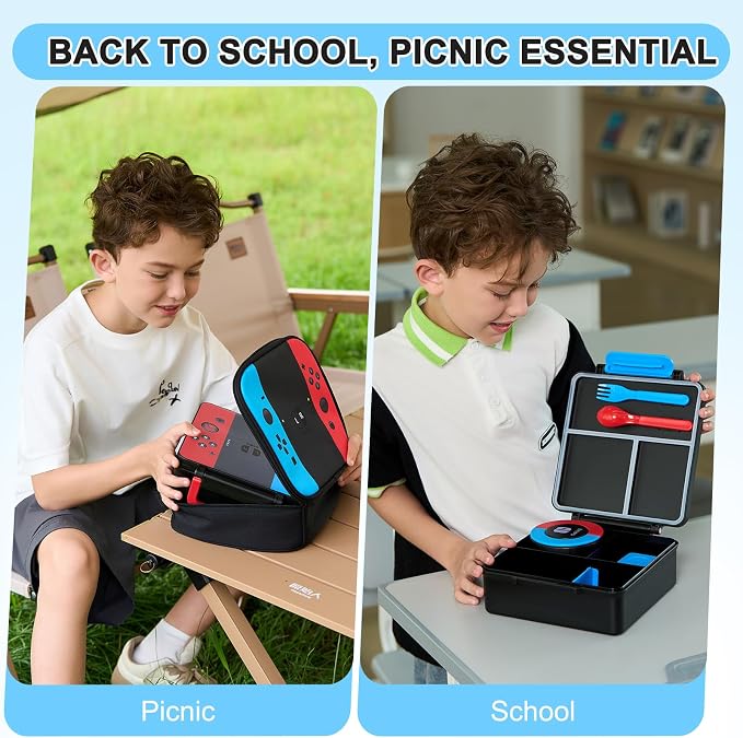 Gamer Bento Lunch Box for Kids, 60 OZ Kids Lunch Box - Image 7